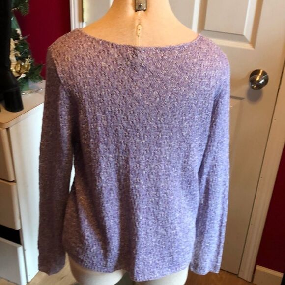 Eileen Fisher purple and white linen sweater sz PM - Picture 4 of 6